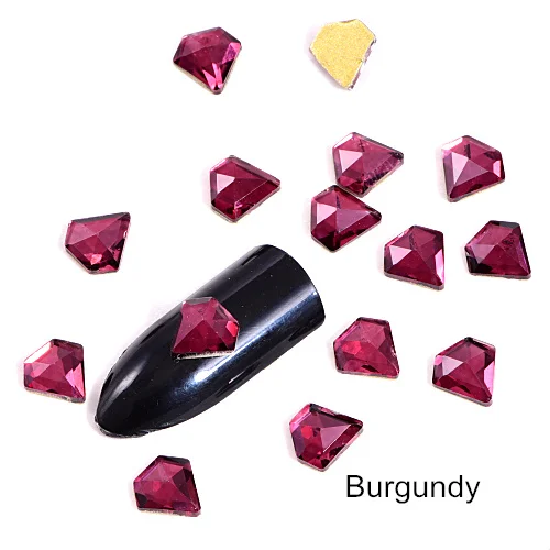 Burgundy 20 шт 7 мм разноцветные стразы для нейл-арта, стекло K9 стразы, красные стразы без горячей фиксации, стразы, украшения для нейл-арта F0189 - Цвет: Burgundy
