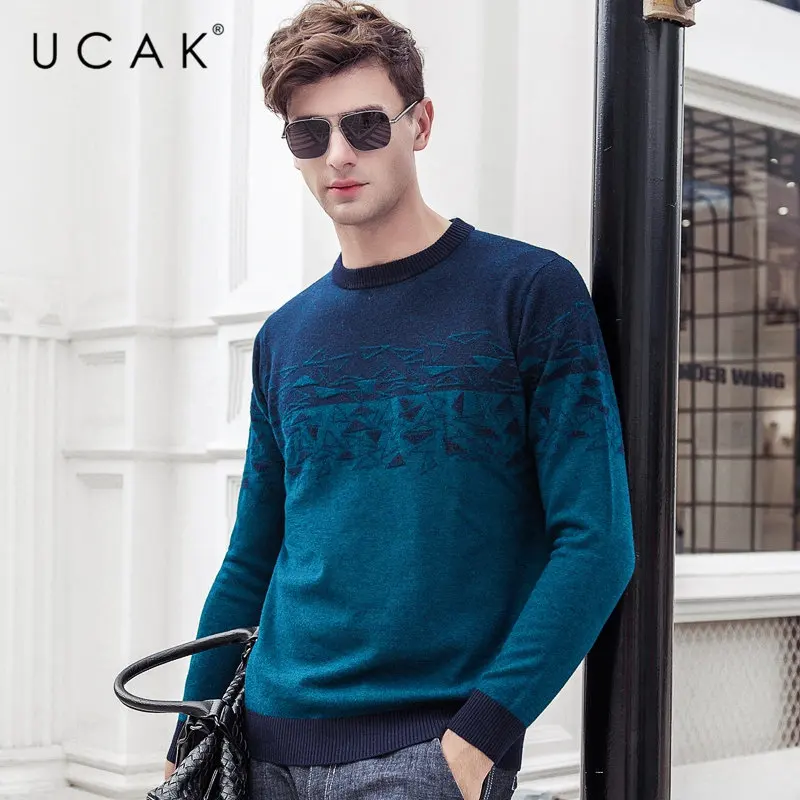 UCAK Brand 100% Merino Wool Sweater Men 2019 Autumn Winter New Arrival Cashmere Pullover Men Streetwear Fashion Pull Homme U3056 UCAK Brand 100% Merino Wool Sweater Men 2019 Autumn Winter New Arrival Cashmere Pullover Men Streetwear Fashion Pull Homme U3056