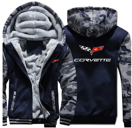 Повседневные мужские хлопковые теплые мужские толстовки на молнии для Chevrolet Corvette, мужские утепленные куртки J f - Цвет: 5