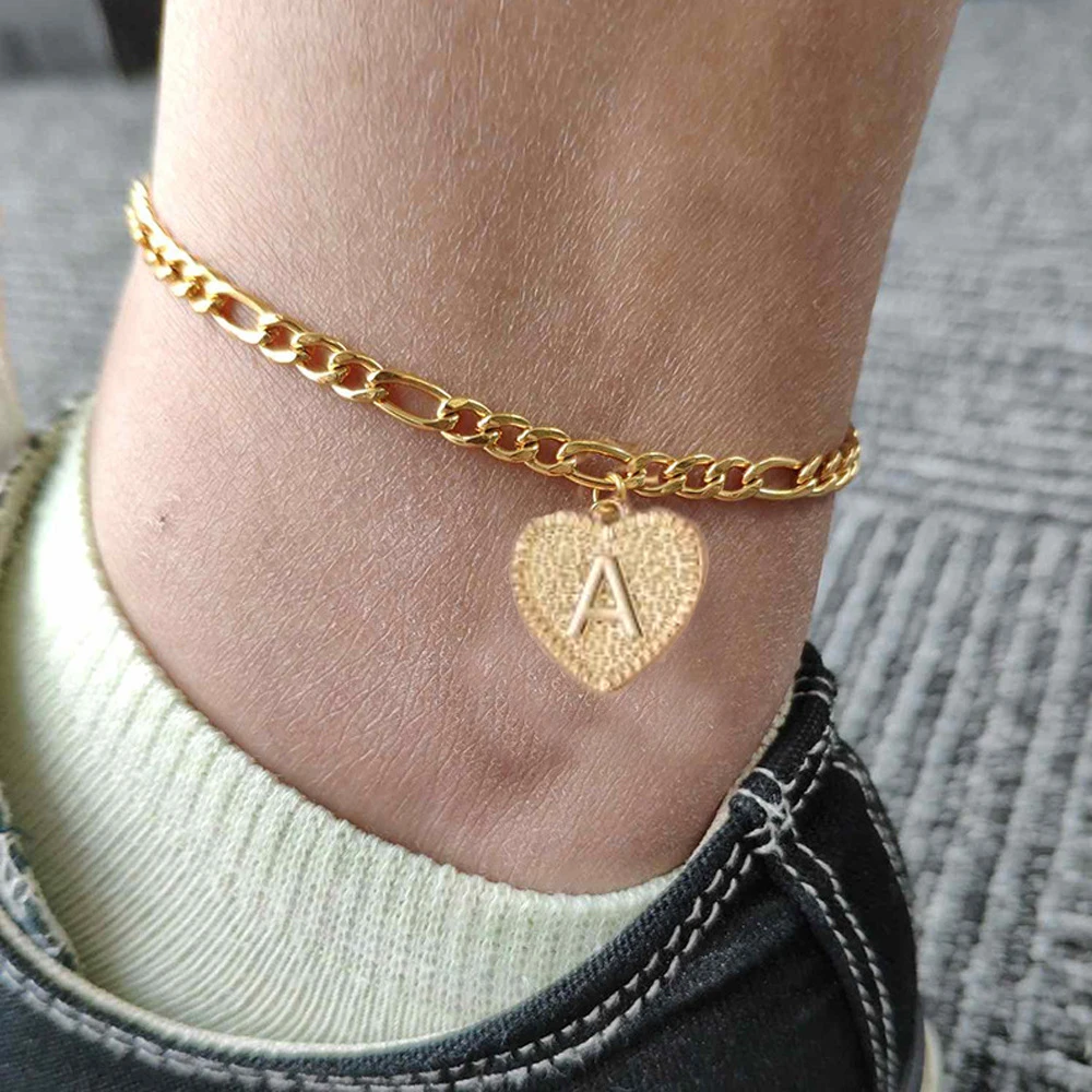 26 Initial A-Z Anklet Bracelet for Women Stainless Steel Letter Heart Charm Ankle Leg Chain Men Bracelet Alphabet Best Gifts 26 Initial A-Z Anklet Bracelet for Women Stainless Steel Letter Heart Charm Ankle Leg Chain Men Bracelet Alphabet Best Gifts