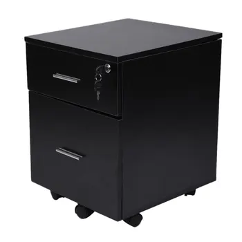 

Space Saving Office & Home Furniture Lockable File Storage Cabinet Table With 2 drawers & 4 Removable Wheels