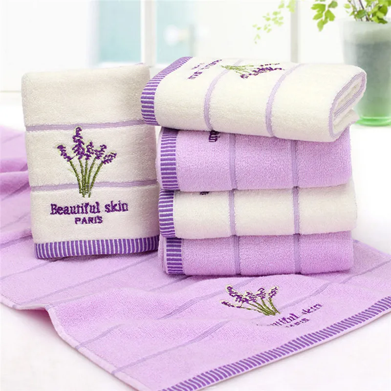Банное полотенце из хлопка с вышивкой, Лавандовая ароматерапия, мягкое банное полотенце для рук и лица, набор простыней 70x140 см, новинка, высокое качество, Банные полотенца