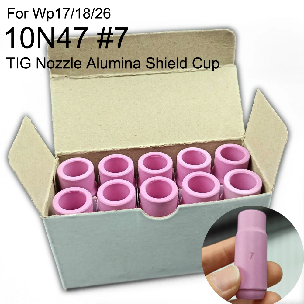 10pcs TIG Nozzle Alumina Shield Cup 10N50 #4 10N49 #5 10N48 #6 10N47 #7 10N46 #8 For WP17 18 26 TIG Welding Torch