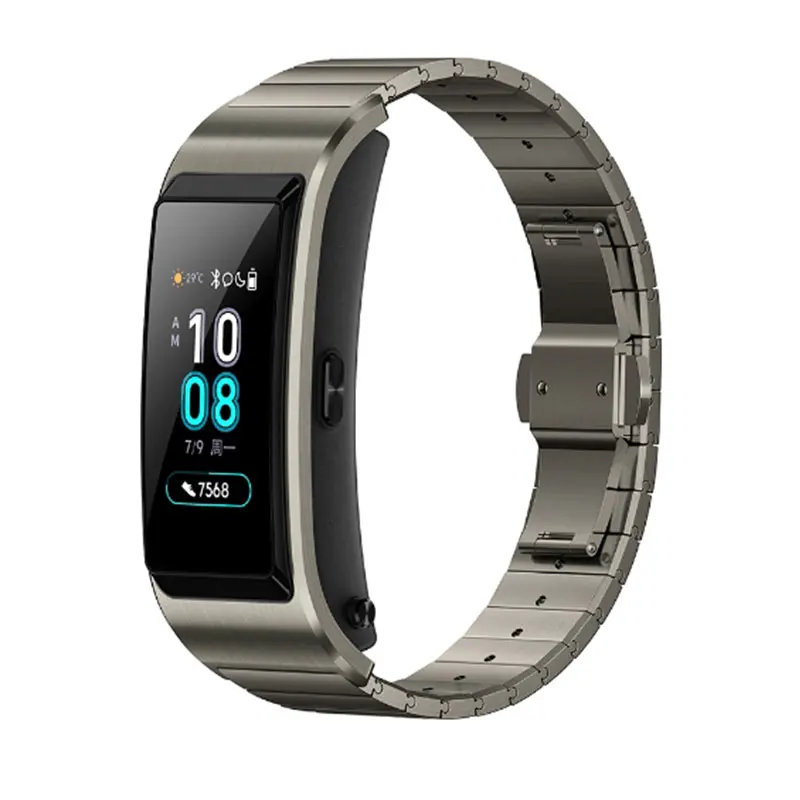 Huawei TalkBand B5 Talk Band B5 Bluetooth Смарт-браслет спортивные браслеты сенсорный AMOLED экран вызов наушники пульсометр - Цвет: Fashion Gray