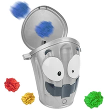 Мультяшный Электрический динамический мусорный бак, декомпрессионная игрушка для помещений, Спортивная игрушка, бумажный шар в мусорный бак, семейные вечерние игрушки для игр