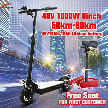 

Electric Scooter with Display for Adult 48V Electric Longboard Kick Stand For Scooter Electric with seat 8 inch