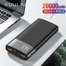 KUULAA power Bank 20000 mAh usb type C PD Быстрая зарядка+ Quick Charge 3,0 power Bank 20000 mAh Внешняя батарея для Xiaomi iPhone