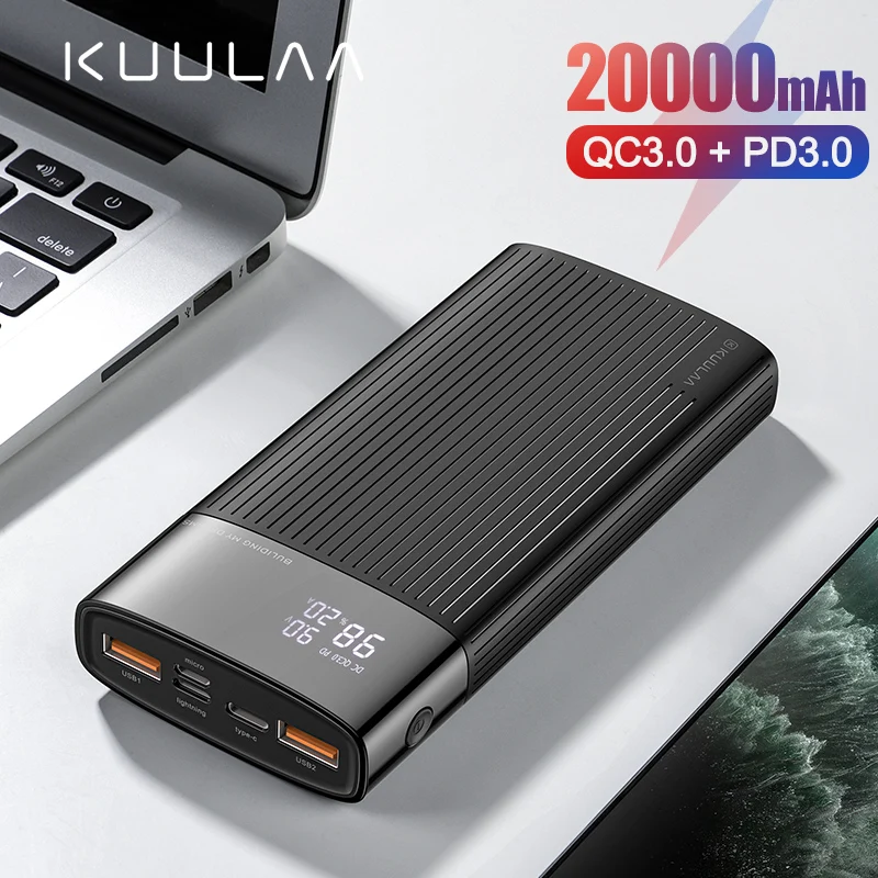 Powerbank 20000mAh con QC3.0 + Cable USB-C