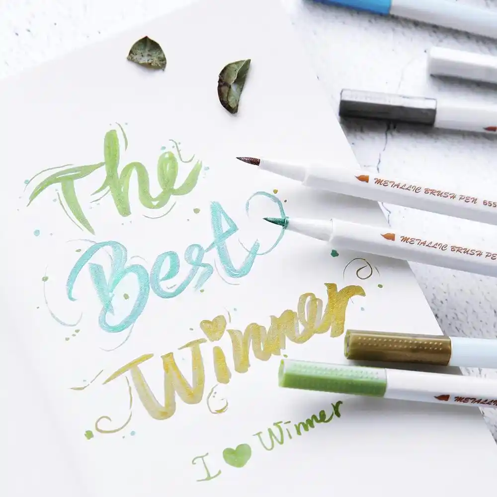 metallic brush pens for calligraphy