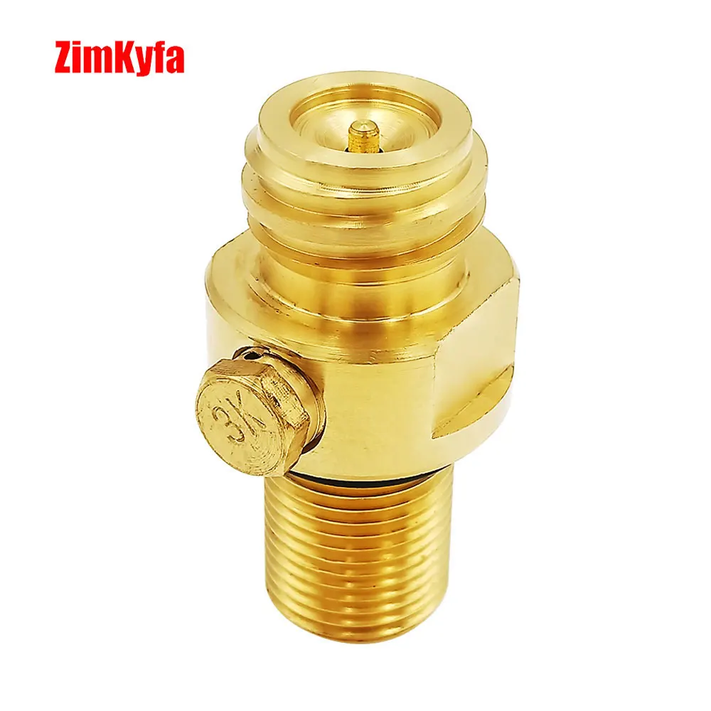 Refillable Soda Water CO2 Pin Valve M18*1.5 Input to TR21-4 Output for Sodastream Carbonator Cylinder Tank