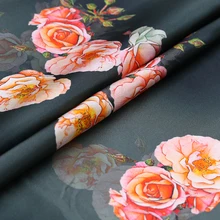 108 см в ширину 19 мм 93% шелк и 7% спандекс розовый принт стрейч шелк атлас Ткань для платья Cheongsam рубашка куртка B183