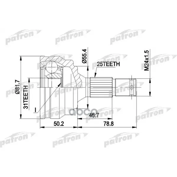 Шрус Наружн К-Кт 25x55x31 Peugeot: 405 Ii 92-95, 405 Ii Break 92-96 PATRON арт. PCV1259