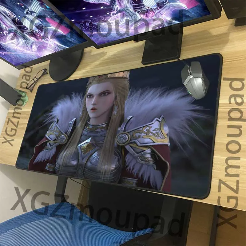  XGZ Cute Angel Custom Large Gaming Mouse Pad Black Lock Edge Computer Keyboard Desk Mat Speed Rubbe