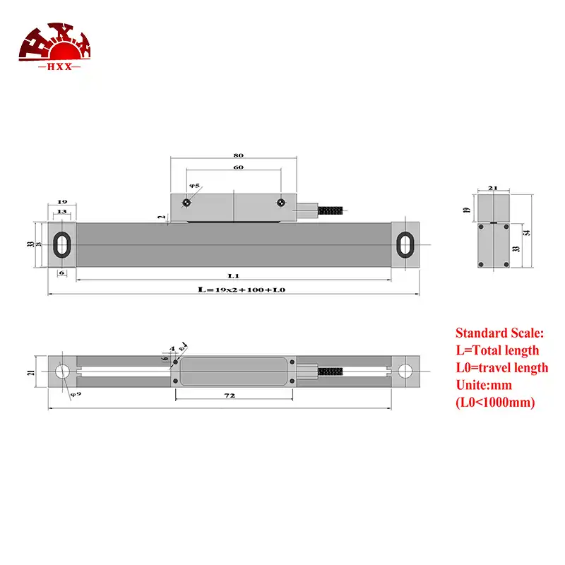 2//3 Axis Digital Readout TTL Linear Glass Scale DRO Encoder 25mm-1000mm
