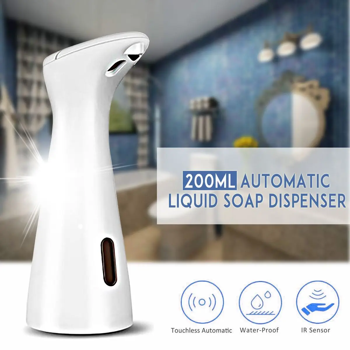 

200ml Automatic Liquid Soap Dispenser Intelligent Sensor Touchless Auto Foam Hand Washing Kitchen Bathroom Smart Home
