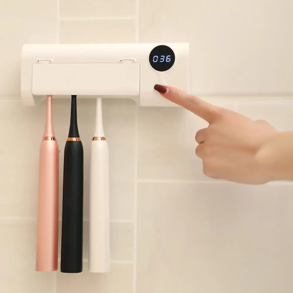 2 in 1 UV Light Ultraviolet Toothbrush Sterilizer Toothbrush Holder Automatic Toothpaste Squeezers Dispenser Home Bathroom Set 2 in 1 UV Light Ultraviolet Toothbrush Sterilizer Toothbrush Holder Automatic Toothpaste Squeezers Dispenser Home Bathroom Set