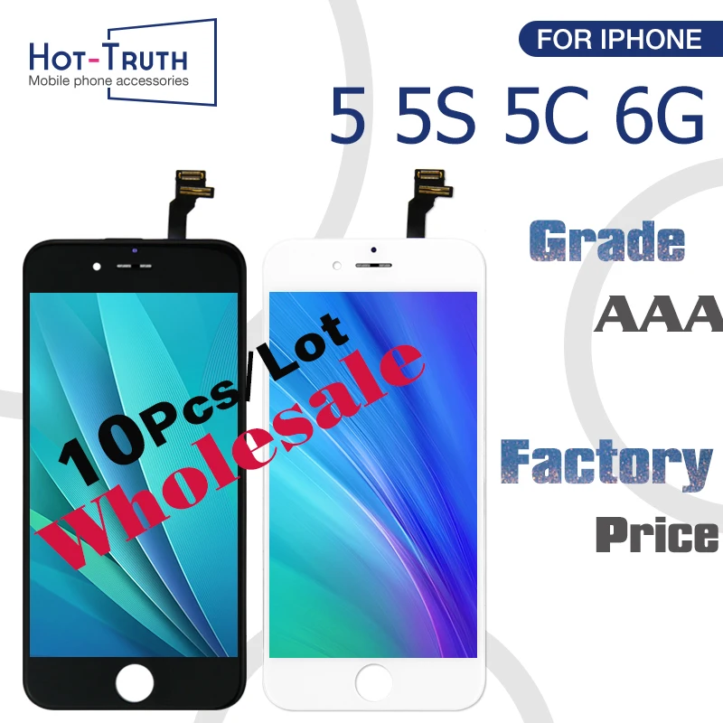 

10Pcs/Lot LCD Display For iPhone 5 5S 5C 6 Touch Screen Digitizer Panel Assembly AAA+++ LCD Parts Replacement 100% No Dead Pixel