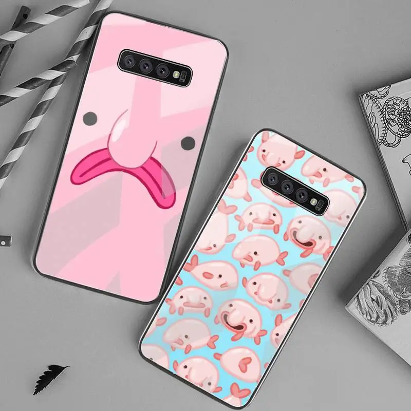Cute Blobfish Phone Case Tempered Glass For Samsung S Plus S7 S8 S9 S10 Plus Note 8 9 10 Plus Phone Case Covers Aliexpress