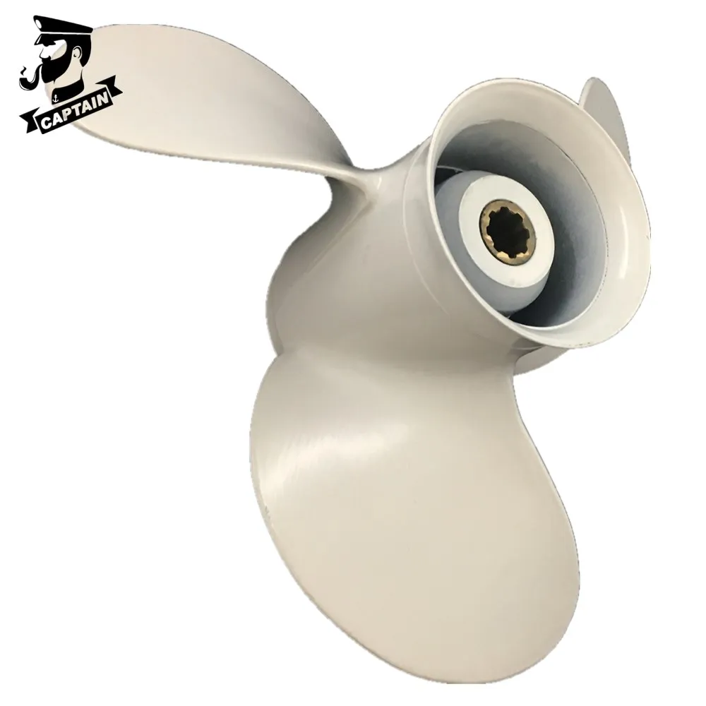 Captain Propeller 9 1/4x 8 Fit Yamaha Outboard Engines 9.9 HP F9.9 15HP F15C F15 F20 Aluminum 8 Tooth Spline RH 683-45947-00-EL