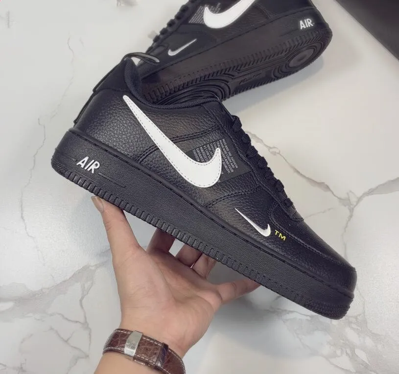 PHOTO COLOR2 Air Force 1 One Low 07 Lv8 Utility черно-белая женская и мужская Обувь Af1 кроссовки - Цвет: PHOTO COLOR2