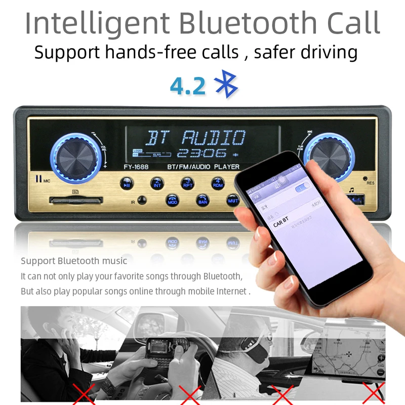 Автомобильный Радио Coche Авторадио Bluetooth FM стерео аудио вспомогательный приемник