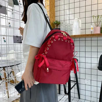 

Korean Small Backpack Purse Women Nylon School Bags for Teenage Girls Laptop Bookbag School Backpack Ladies Travel Bag