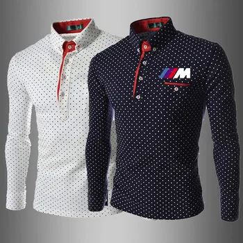 

Men's Polo Shirt for bmw M Printed T Shirt Summer lapel Mens long Sleeve Casual Fashion Cotton male Tops Cloth m06