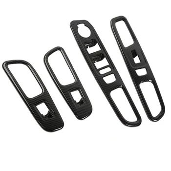 

Car Window Lift Switch Frame (4 Pieces) (Carbon Pattern) for Jeep and Renegade 2015-2018