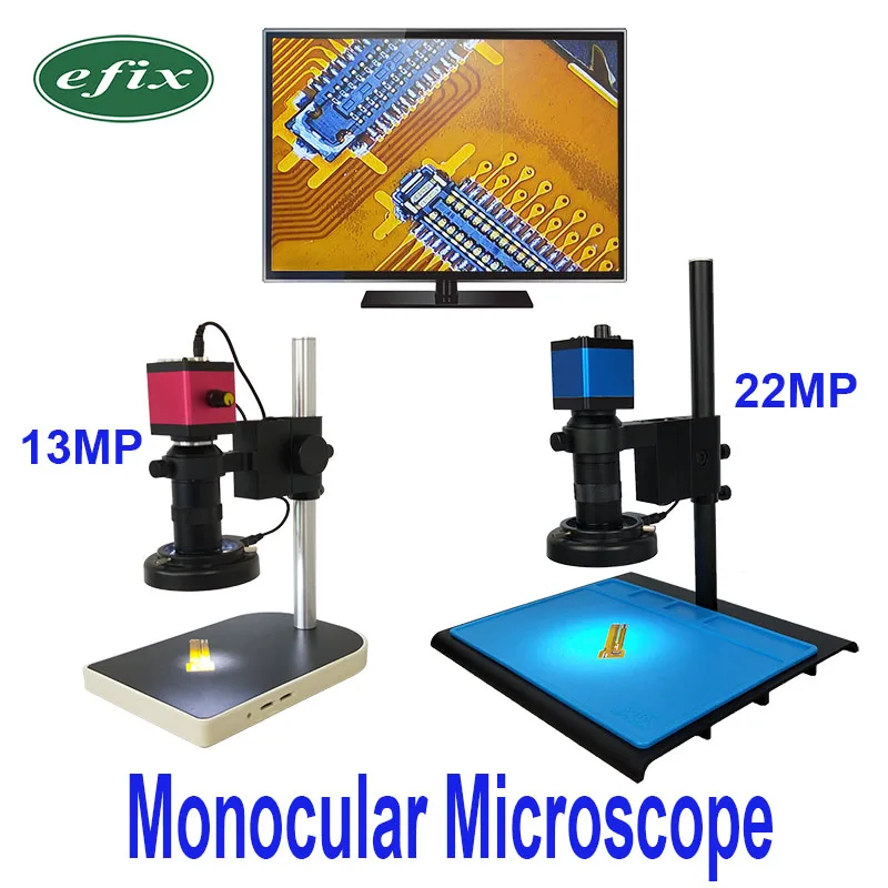 13MP HDMI VGA /22MP HD USB TF монокулярный микроскоп цифровая камера Объектив 56 светодиодная