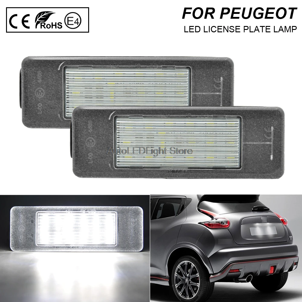 

2Pcs LED Number License Plate Light Lamps For Benz W906 W639 Nissan Navara 04~Pathfinder 04~Note 06-13NV 200 10~Primera (P12) 01