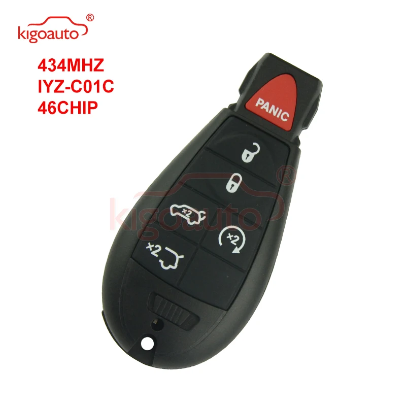 

Kigoauto #7 Fobik key remote 434Mhz IYZ-C01C 434MHZ 5+1 button for Chrysler Dodge Jeep Journey Durango Grand Cherokee 2008-2012