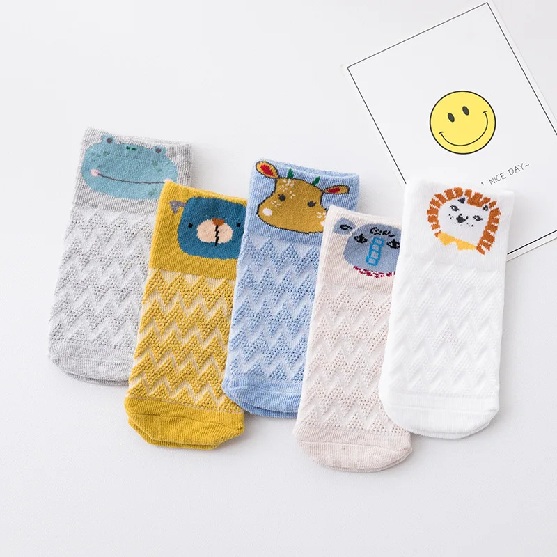Baby Girls Ankle Socks Summer Cartoon Animal Low Cut Thin Lace Mesh Socks 