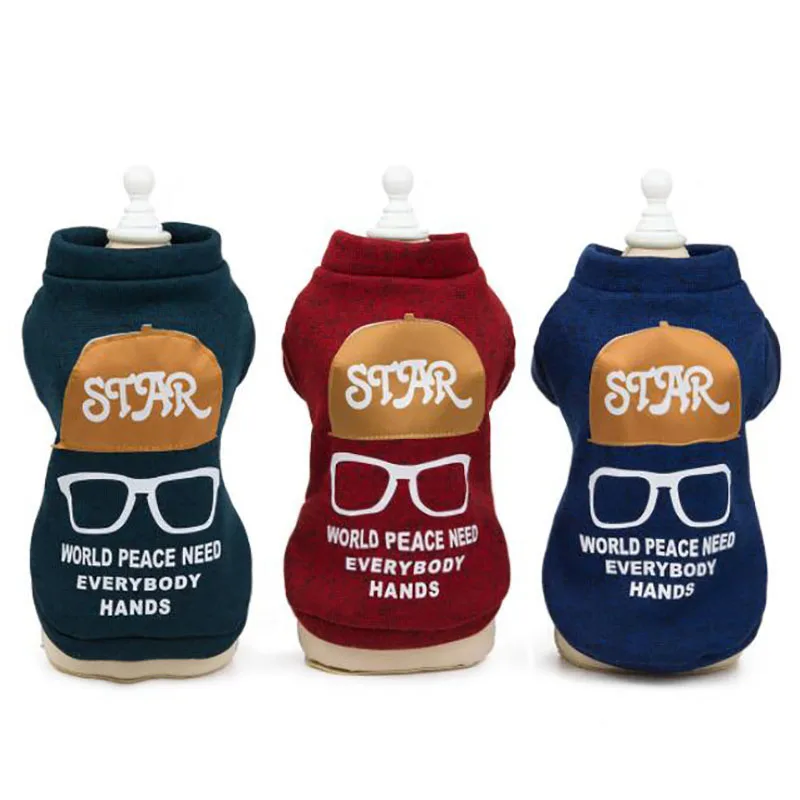 

OUYXR Dog Coat Winter Pet Dog Clothes Jacket Puppy glassess Clothing Hoodies For Small Medium Dogs Cats Cloth