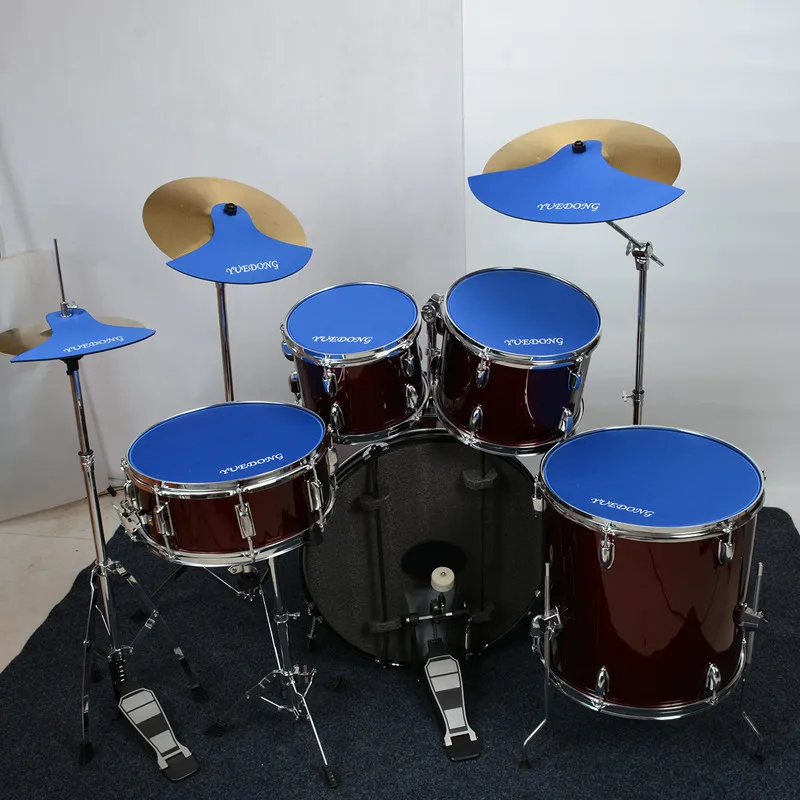 Звукопоглотитель для барабана pad mute pad высокоэластичный глушитель jazz drum звукоизоляционный коврик немой барабан pad cymbal snare drum sound reduction - Цвет: Blue 5-3Silencerpad