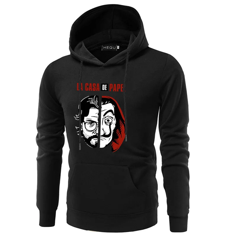 

Winter Hoodies Money Heist Dali Mask pullover Hoodie La casa de Hooded sweatershirt For Men/Women