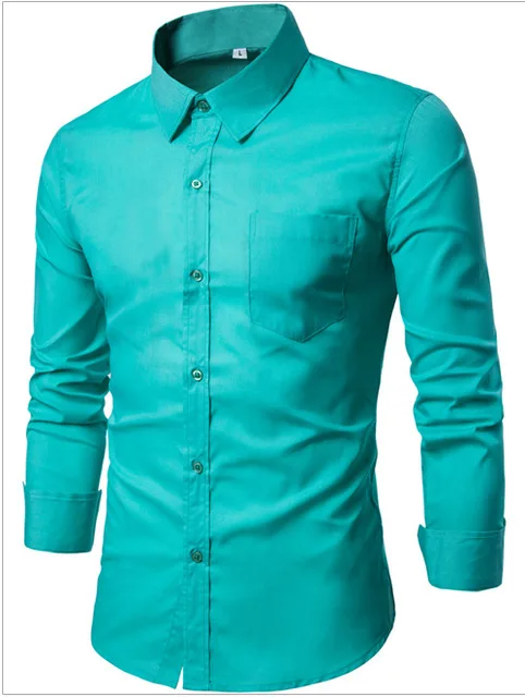 Индийское платье сари шоппинг Пакистан новая мужская мода Горячий взрыв модели сплошной цвет тело размер тонкая рубашка с длинными рукавами - Цвет: Зеленый