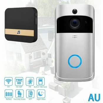 

WiFi Doorbell Wireless Two-Way Talk Smart PIR Alarm System Camera HD Security