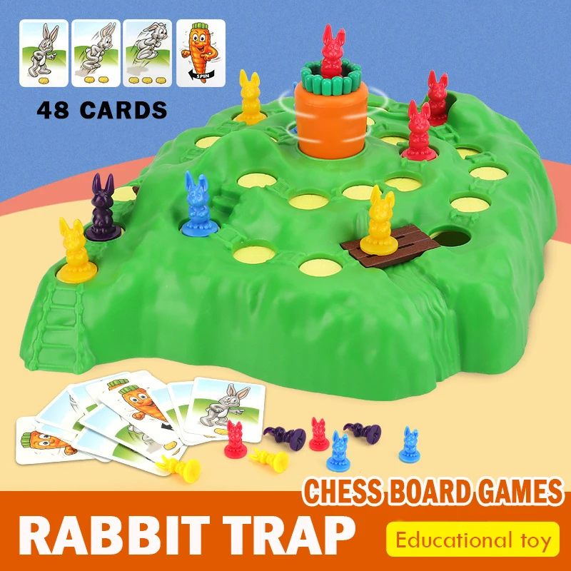 Bunny Rabbit Competitive Trap Tablet Board Games Play Chess Children Family Fun Montessori Interactive Educational Toys For Kids |