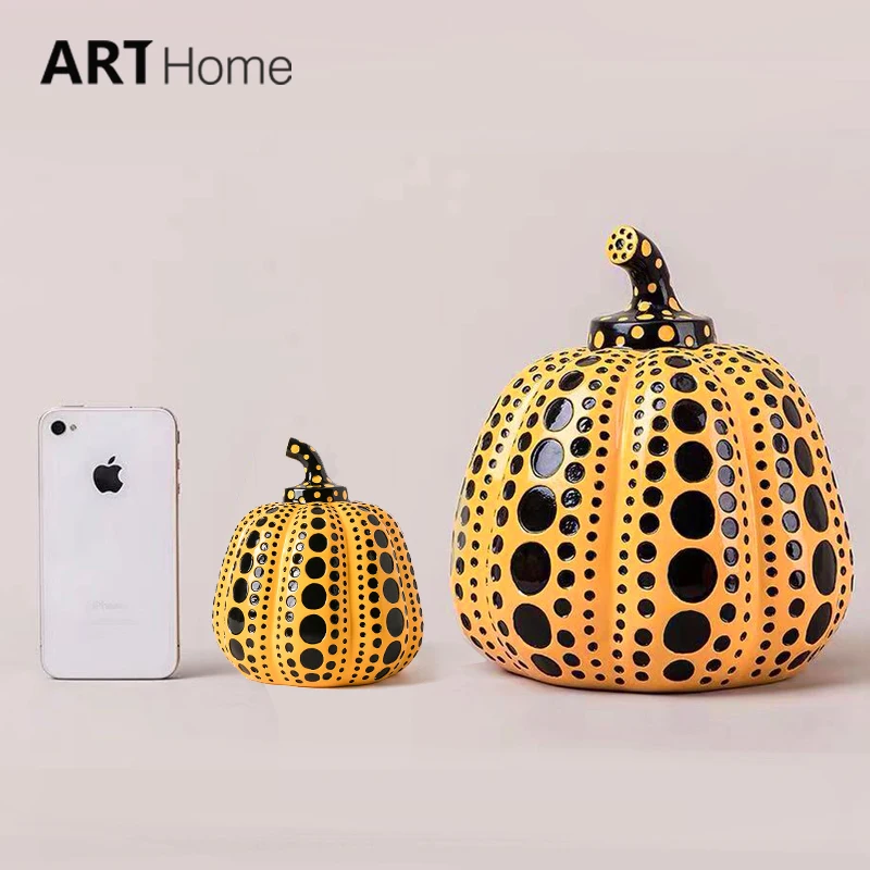 Kusama Yayoi Тыква японского художника Современная Скульптура горошек художественные Декорации для дома офисные искусства свадебный Рождественский подарок R2995