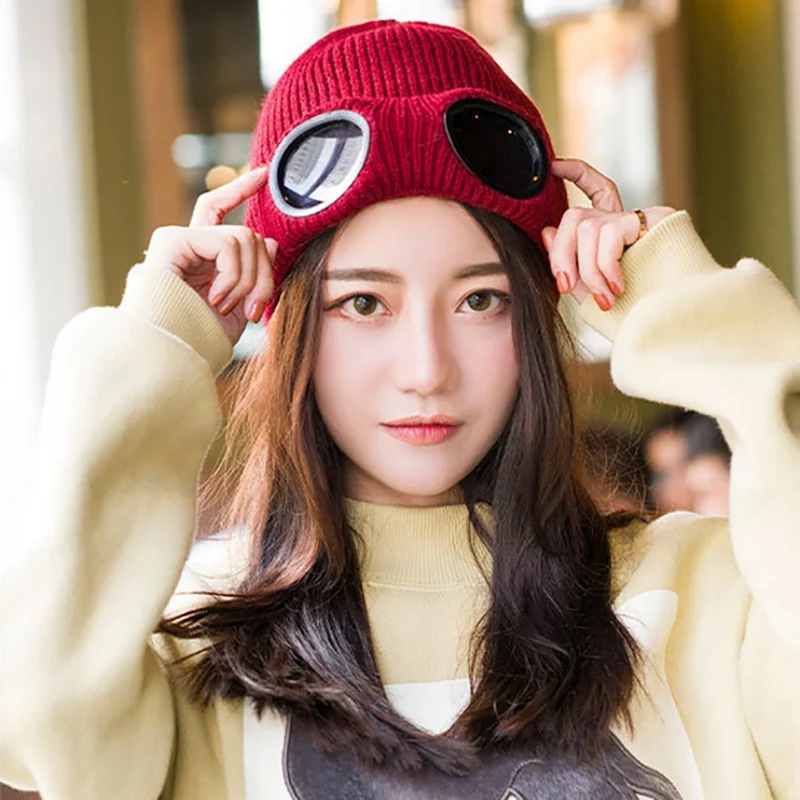 

New Sports Hiking Ski Cap Unisex Wool Knitted Goggles Thermal Heat Keeper Ear Snow Cold Protector Warm Autumn Winter Sports Cap