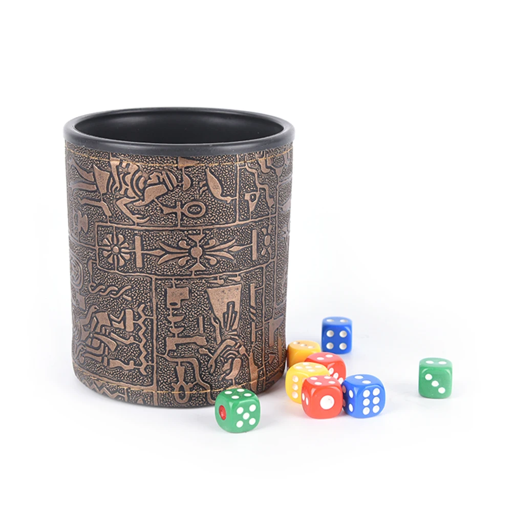 1 pc High Quality Brown Leather Rune Dice Cup PU leather 82x82x91mm XS 