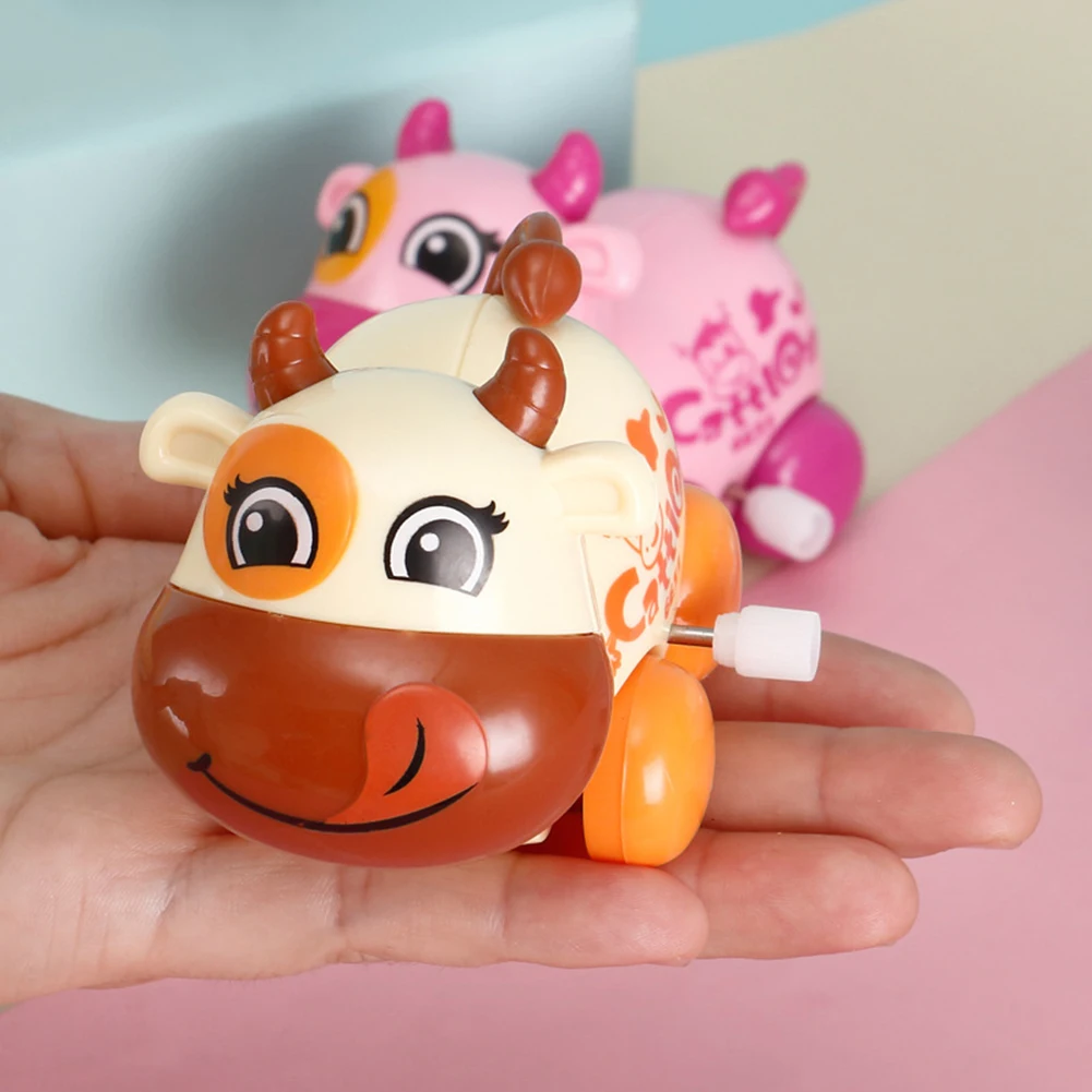 Дети мультфильм Мини авто корова животное Заводной развивающие игрушки подарок
