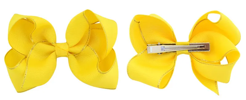 Riclia 12 шт./партия, детские заколки для волос, однотонные яркие детские аксессуары для волос, золотые заколки для волос с боковым бантом ручной работы, повязка для волос для девочек в подарок