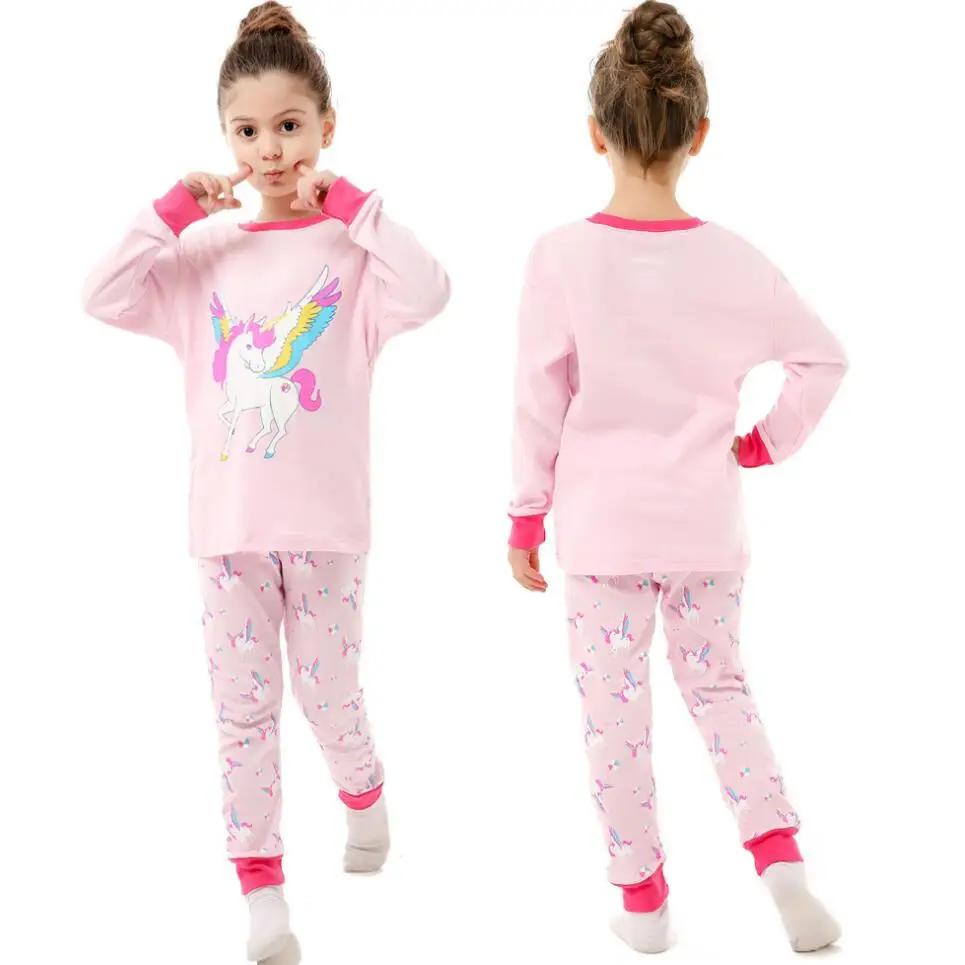 pajamas for kid girl Autumn Children's Clothing Sets Sleepwear Clothes Kids Unicorn Collection Pajamas Set Baby Boys Girls Pijamas Cartoon Home Wear classic children's nightgown