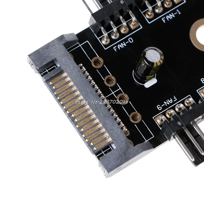 SATA 1 до 10 трехрежимный PWM охлаждающий вентилятор концентратор 4-контактный 12V Мощность розетка адаптер PCB HUZZ_7