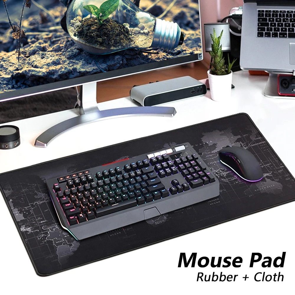  World Map Speed Locking Edge Large Natural Rubber Mouse Pad Waterproof Game Desk Mouse Keyboard Mat