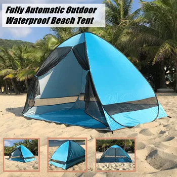 

Anti-Mosquito Beach Shade Tent With Gauze UV Protection Automatically Camping Outdoor Portable Beach Tent With Mesh Curtain 708