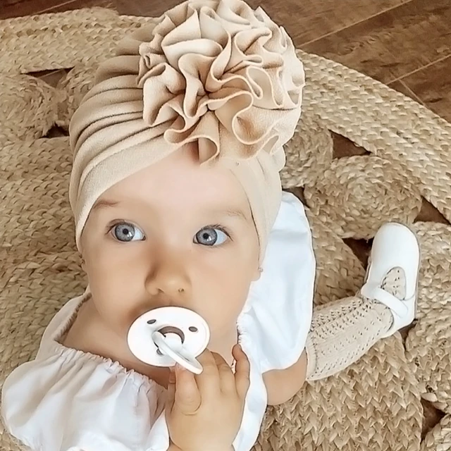 Chapeau à fleurs pour bébé fille, joli turban doux, bonnet pour