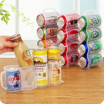 

Kitchen Refrigerator Storage Box Kitchen Accessories Cola Beverage Space-saving Finishing Four Case Organizer Y9Y090A30
