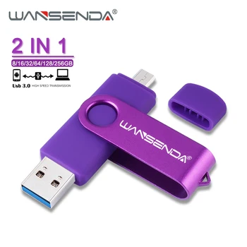 

WANSENDA Usb 3.0 USB Flash Drive High Speed Pen Drive 32GB 64GB 128GB 256GB Dual OTG Pendrive USB Stick for SmartPhone/Tablet/PC